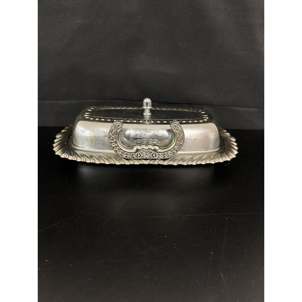 Irvinware 1970s Vintage Chrome Plated Butter Dish with Lid